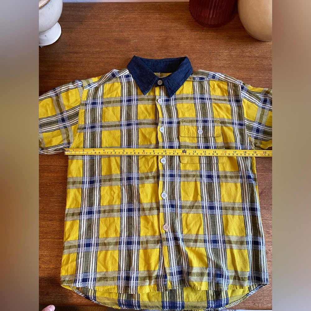 Plaid vintage shirt xs/s

Measurements in pics